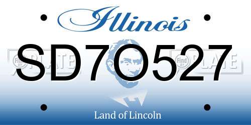 SD7O527 Illinois License Plate