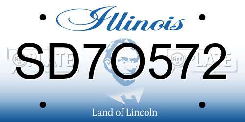 SD7O572 Illinois License Plate