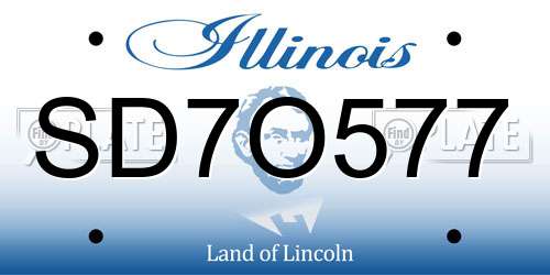 SD7O577 Illinois License Plate