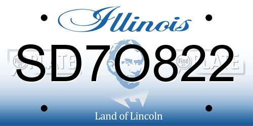 SD7O822 Illinois License Plate
