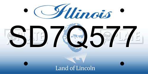 SD7Q577 Illinois License Plate