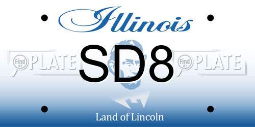 SD8 Illinois License Plate