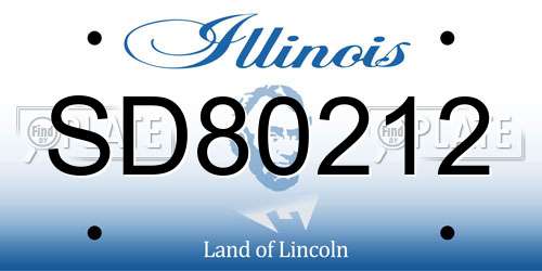 SD80212 Illinois License Plate