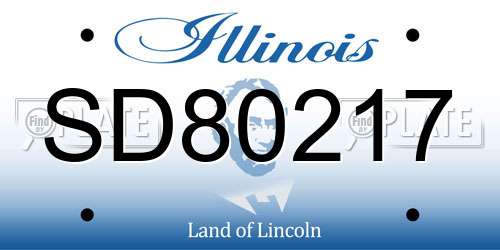 SD80217 Illinois License Plate