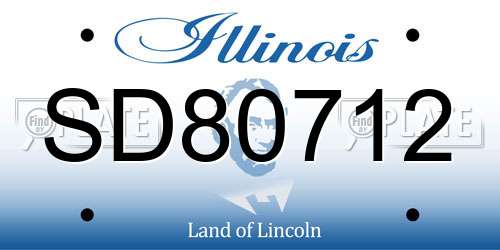 SD80712 Illinois License Plate