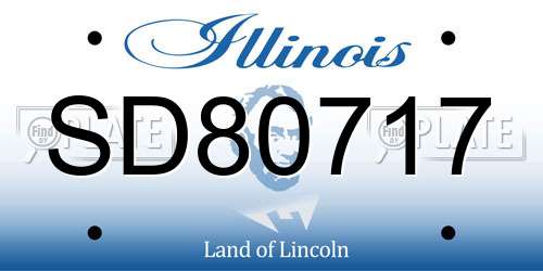 SD80717 Illinois License Plate