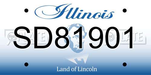 SD81901 Illinois License Plate