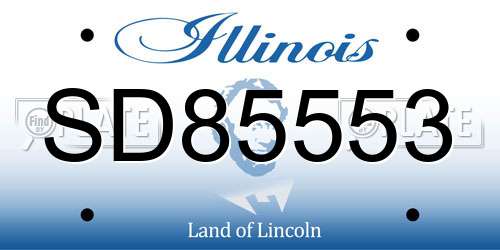 SD85553 Illinois License Plate