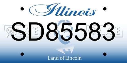 SD85583 Illinois License Plate