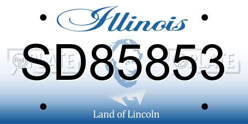 SD85853 Illinois License Plate