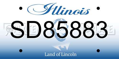 SD85883 Illinois License Plate