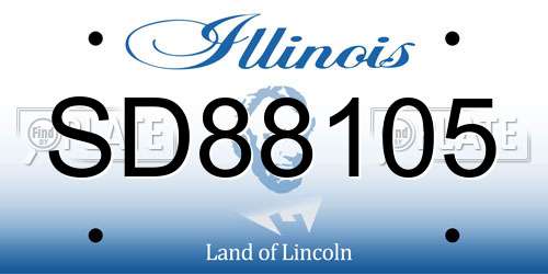 SD88105 Illinois License Plate