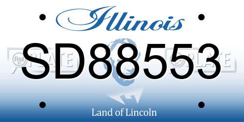SD88553 Illinois License Plate