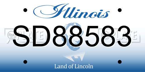 SD88583 Illinois License Plate