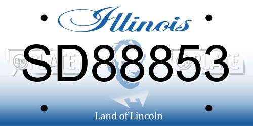 SD88853 Illinois License Plate