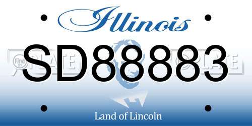 SD88883 Illinois License Plate
