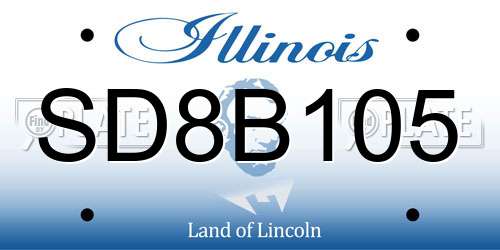 SD8B105 Illinois License Plate