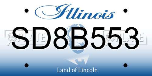 SD8B553 Illinois License Plate