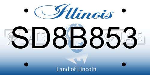SD8B853 Illinois License Plate