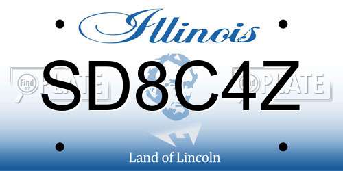 SD8C4Z Illinois License Plate