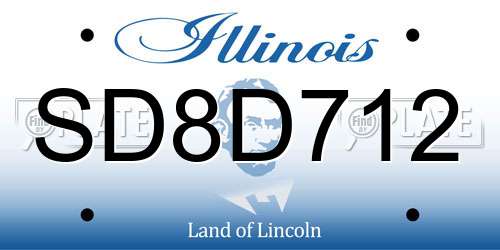 SD8D712 Illinois License Plate
