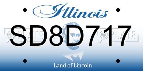 SD8D717 Illinois License Plate
