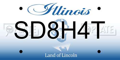 SD8H4T Illinois License Plate