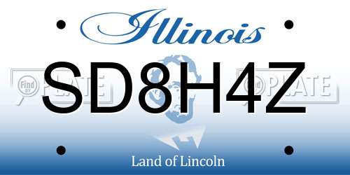 SD8H4Z Illinois License Plate