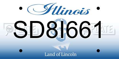 SD8I661 Illinois License Plate