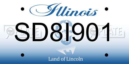 SD8I901 Illinois License Plate