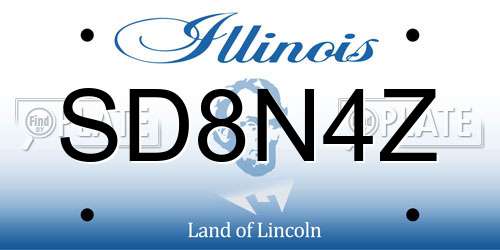 SD8N4Z Illinois License Plate