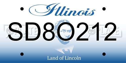 SD8O212 Illinois License Plate