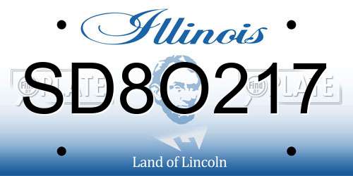 SD8O217 Illinois License Plate