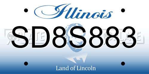 SD8S883 Illinois License Plate