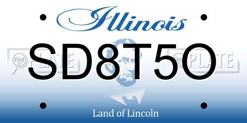 SD8T5O Illinois License Plate