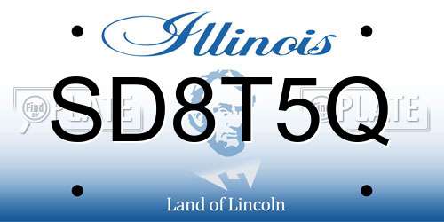 SD8T5Q Illinois License Plate