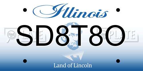 SD8T8O Illinois License Plate