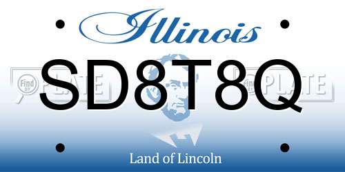 SD8T8Q Illinois License Plate