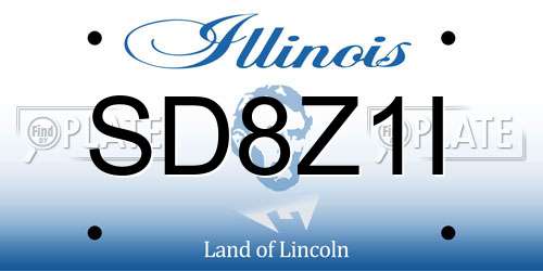 SD8Z1I Illinois License Plate