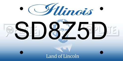 SD8Z5D Illinois License Plate