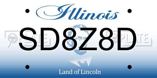 SD8Z8D Illinois License Plate