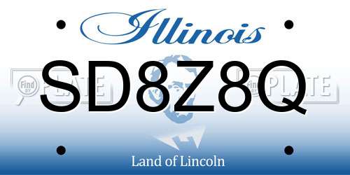 SD8Z8Q Illinois License Plate