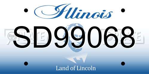 SD99068 Illinois License Plate
