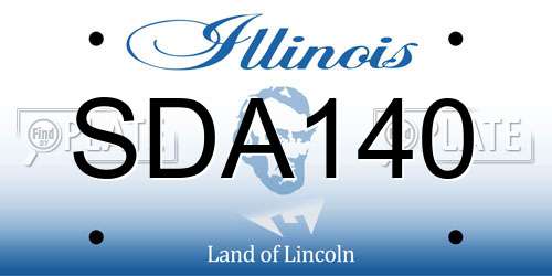 SDA140 Illinois License Plate