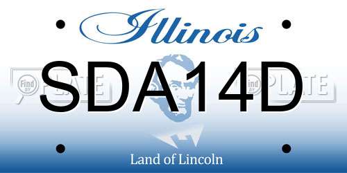 SDA14D Illinois License Plate