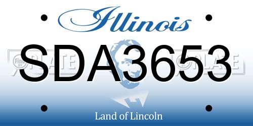 SDA3653 Illinois License Plate