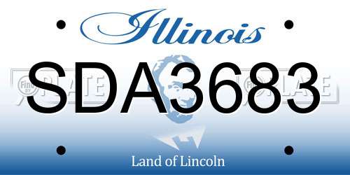 SDA3683 Illinois License Plate