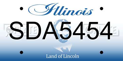 SDA5454 Illinois License Plate