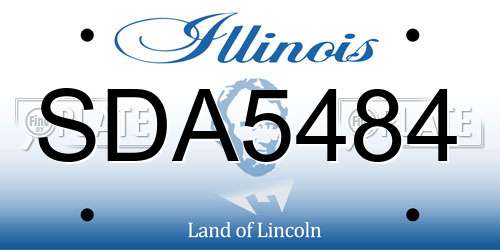 SDA5484 Illinois License Plate