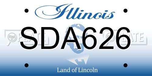 SDA626 Illinois License Plate